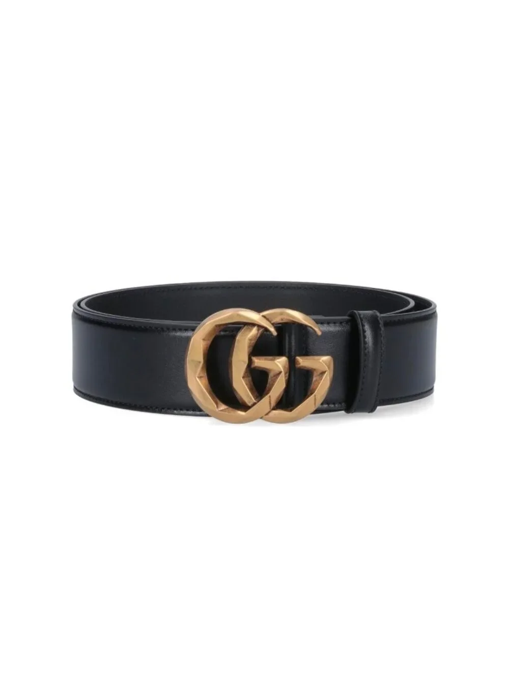 Gucci Men’s Plutone W40mm Calfskin Geometric Double G Belt Black 85cm 795526